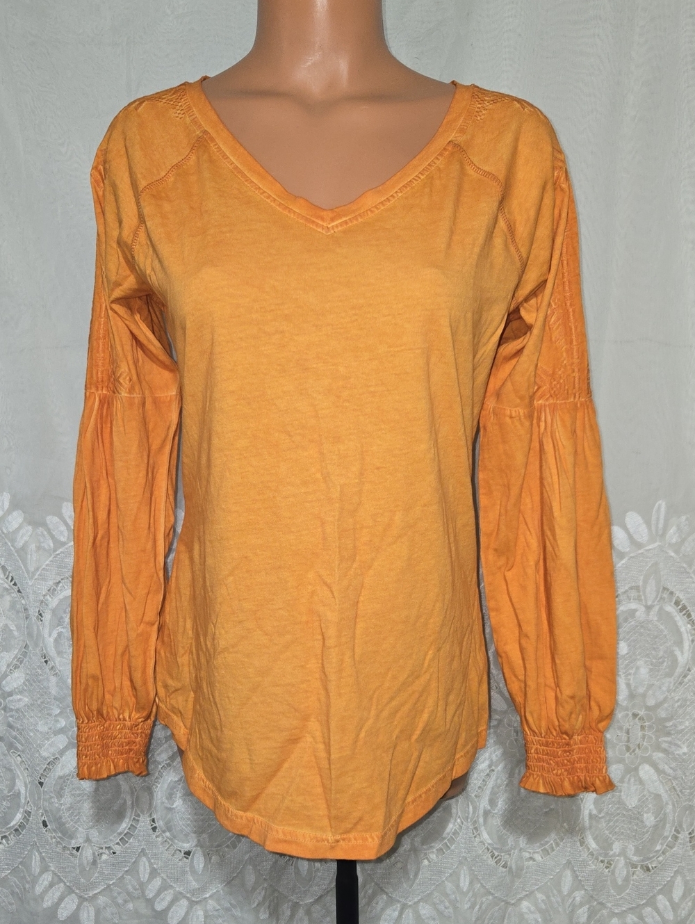Long Sleeve Orange Cruel Shirt/Top Sz Small New With Tags!